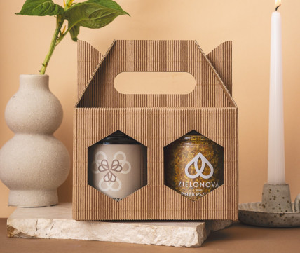 Zestaw dwóch miodów z łyżeczką