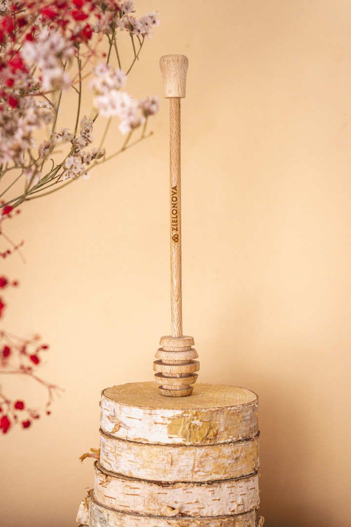 Drewniany nabierak z logo