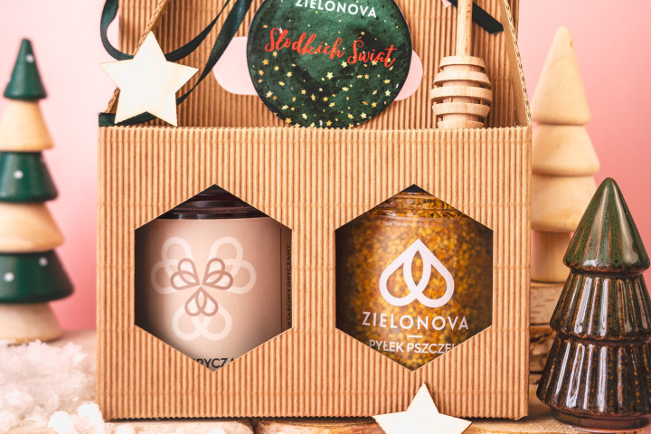 Zestaw dwóch miodów z łyżeczką ŚWIĄTECZNY