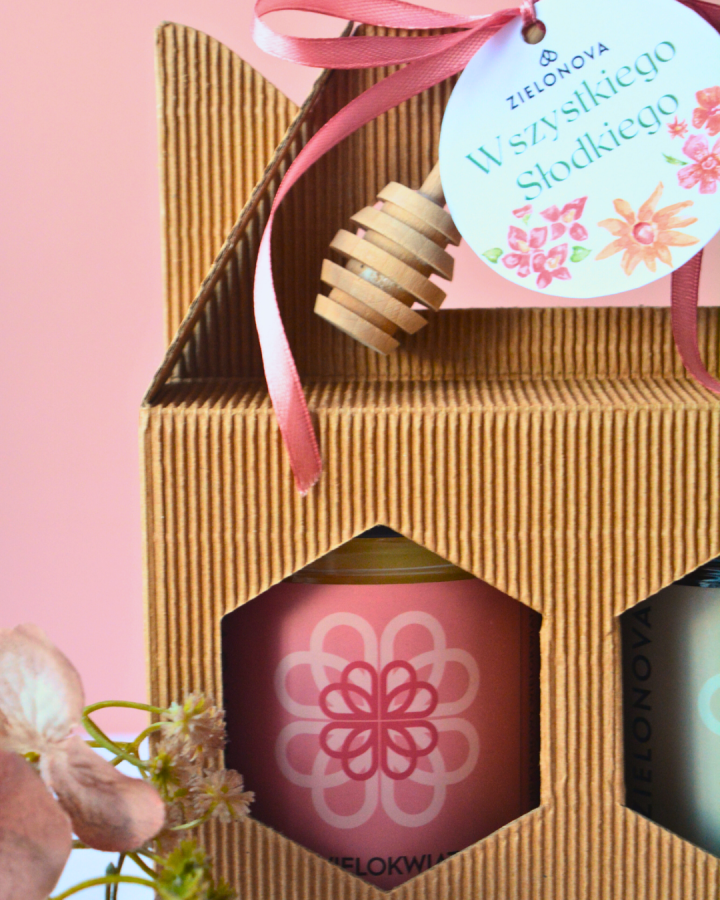 Zestaw dwóch miodów z łyżeczką