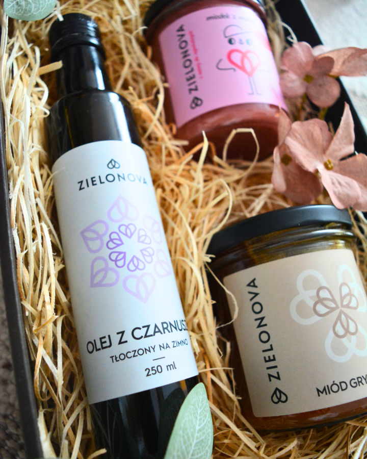 Zestaw dwóch miodów z olejem lnianym