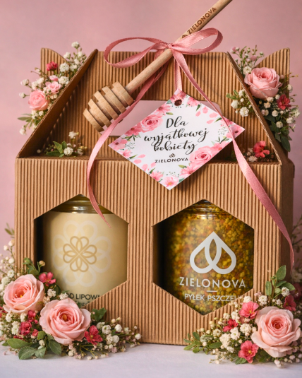 Zestaw dwóch miodów z łyżeczką