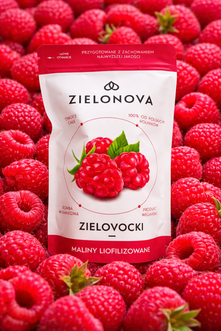 Maliny liofilizowane 70g - DUŻE OPAKOWANIE