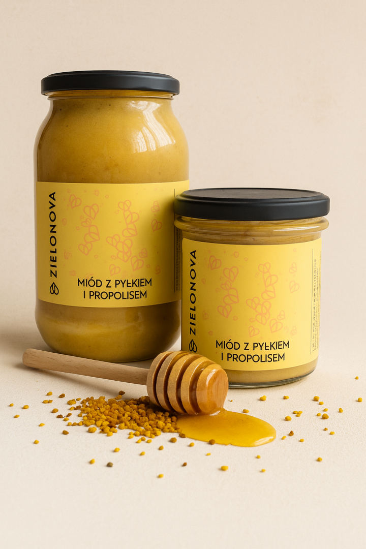 Miód z pyłkiem i propolisem